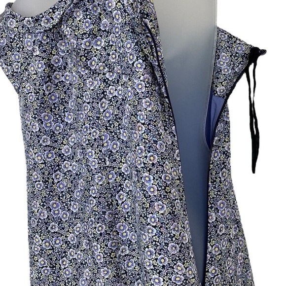 REBECCA TAYLOR Midi Slip Silk Dress Violet Fleur Sleeveless - Picture 4 of 12